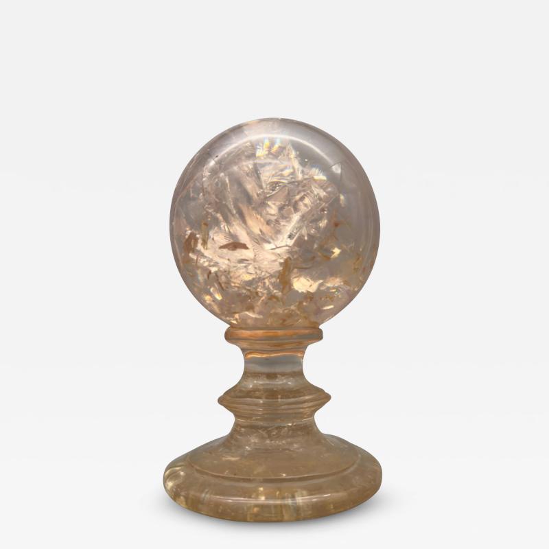 Pierre Giraudon Large sphere on pedestal in fractal resin by Pierre Giraudon France circa 1970