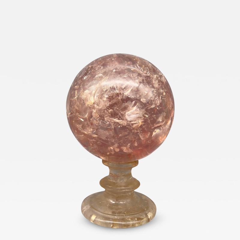 Pierre Giraudon Large sphere on pedestal in fractal resin by Pierre Giraudon France circa 1970