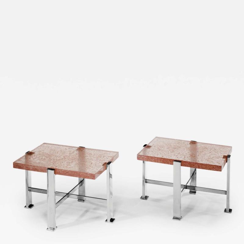 Pierre Giraudon Pair Of Mid Century resin toppe tables attributed to Pierre Giraudon 1923 2012 