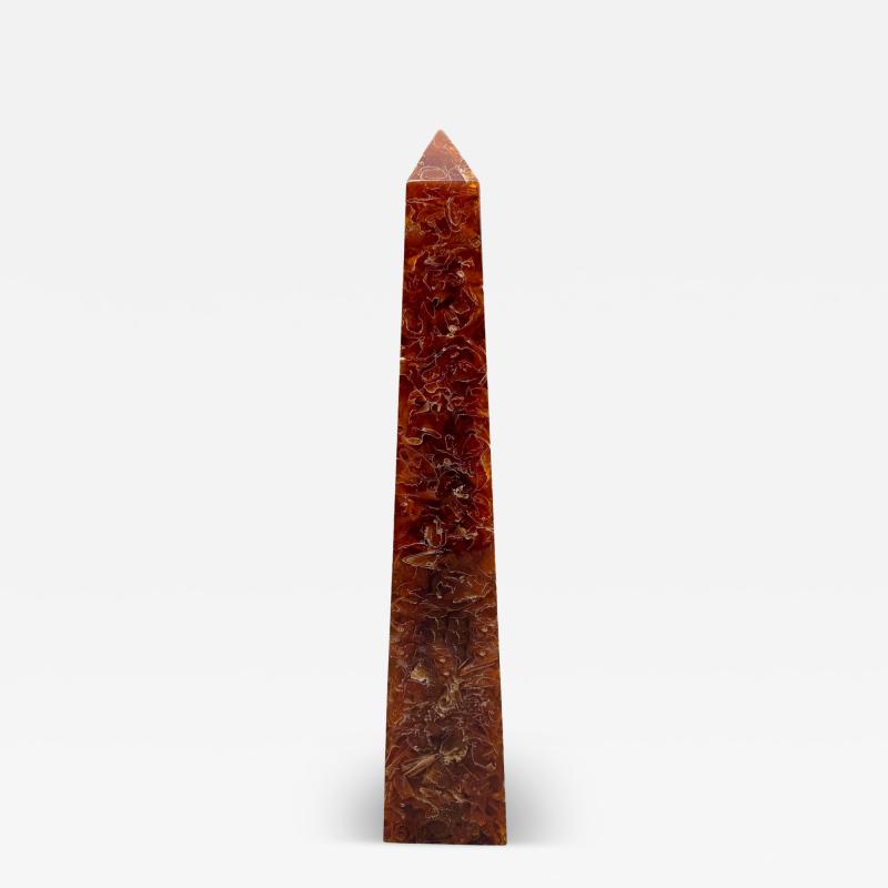 Pierre Giraudon Resin obelisk with inclusions by Pierre Giraudon Paris France circa 1970