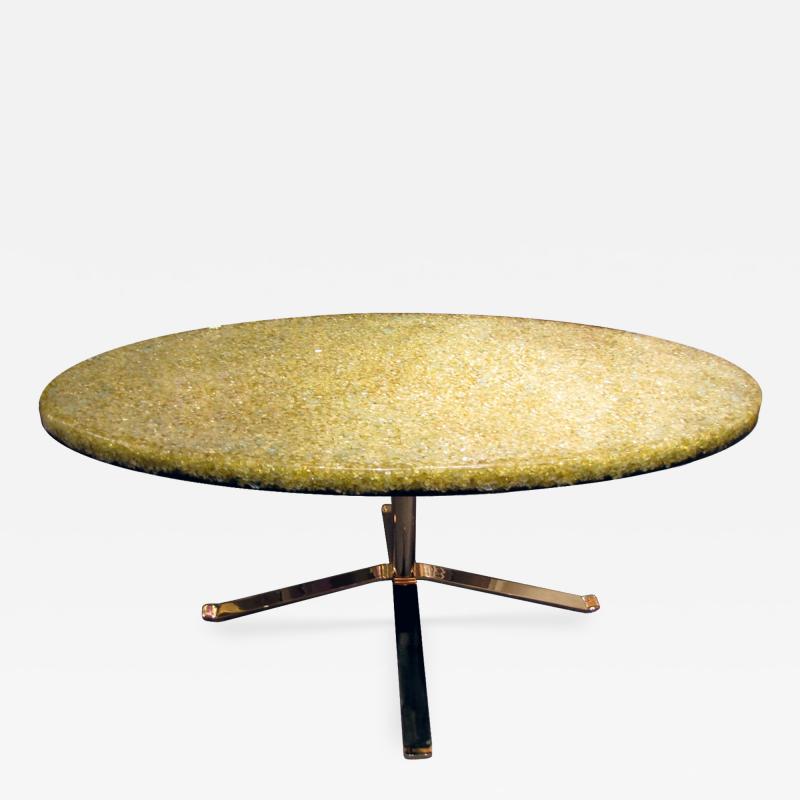 Pierre Giraudon Table basse en r sine pi tement dor Pierre Giraudon