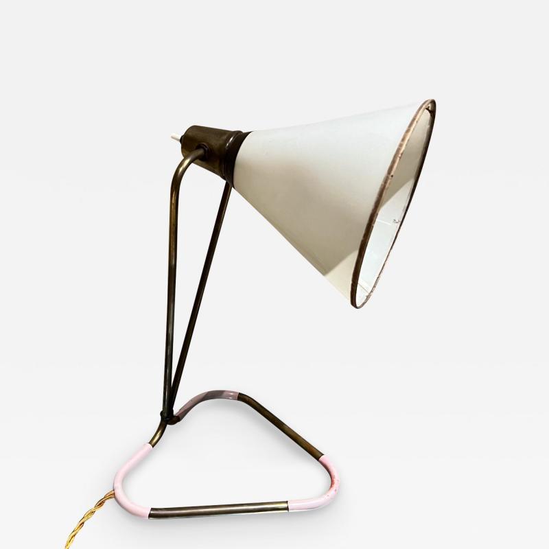 Pierre Guariche 1950s French Desk Lamp Patinated Brass Style of Pierre Guariche