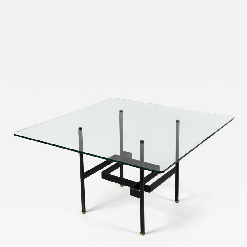 Pierre Guariche French Mid Century Modern Steel and Glass Coffee Table by Pierre Guariche