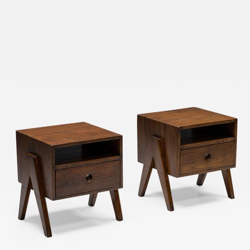 Pierre Jeanneret Bedside Tables by Pierre Jeanneret 1955