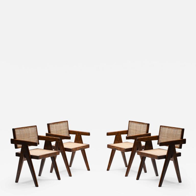 Pierre Jeanneret Office Cane Chairs by Pierre Jeanneret 1955