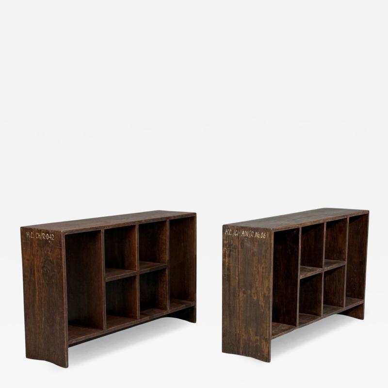 Pierre Jeanneret Pierre Jeanneret 6 Hole File Racks or Bookcases Teak Chandigarh 1960s