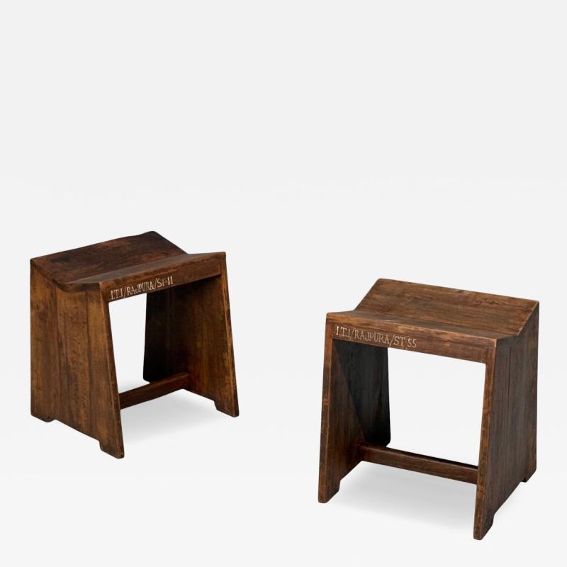 Pierre Jeanneret Pierre Jeanneret Sewing Stools Teak Chandigarh India 1960s