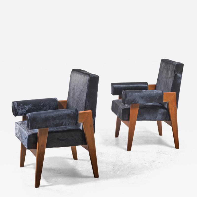 Pierre Jeanneret Pierre Jeanneret pair of Chandigarh High Court armchairs 1950s