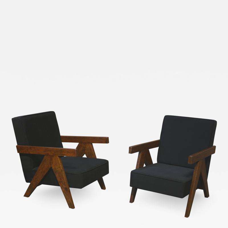 Pierre Jeanneret Pierre Jeanneret rare pair of Easy Armchairs 1955