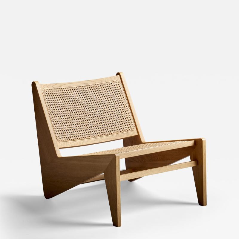 Pierre Jeanneret Set of 2 Pierre Jeanneret Kangaroo Chair in Wood and Wicker for Cassina new