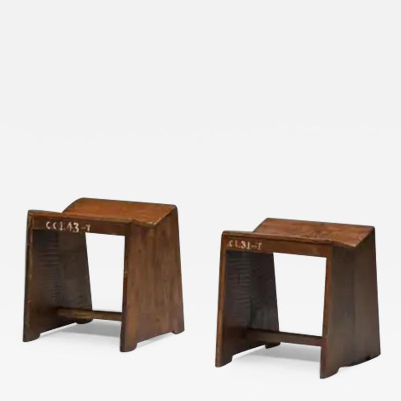 Pierre Jeanneret Sewing Stools PJ SI 68 A by Pierre Jeanneret India 1960s