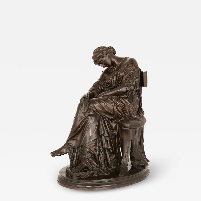 Pierre Jules Cavelier Classical style bronze sculpture of Penelope by Cavelier and Barbedienne