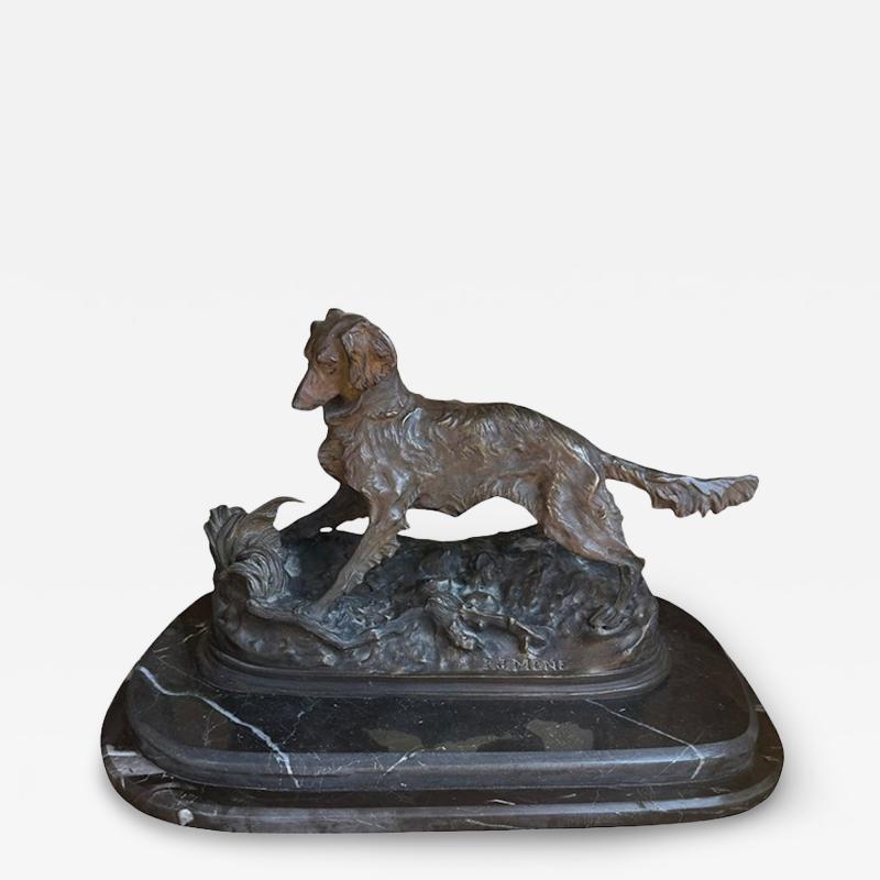 Pierre Jules M ne Antique French Bronze Dog Sculpture by Pierre Jules Mene