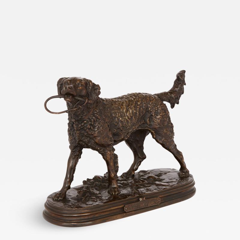 Pierre Jules Mene Antique bronze dog figure by Pierre Jules Mene