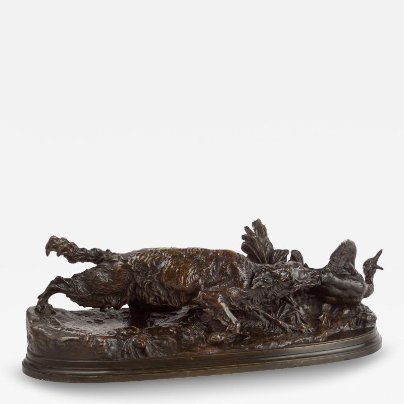 Pierre Jules Mene Chien Epagneul Griffon Saisissant un Canard 1848 Pierre Jules Mene