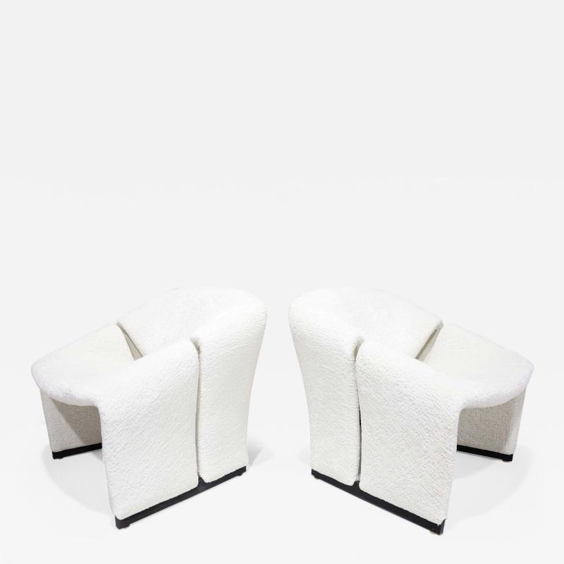 Pierre Paulin Pair of Early F580 Groovy Chairs by Pierre Paulin for Artifort 1960s in White