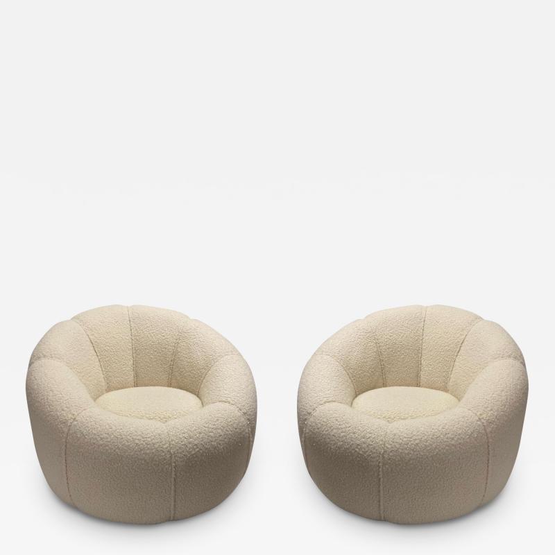 Pierre Paulin Pair of Pumpkin Lounge Chairs by Pierre Paulin for Ligne Roset