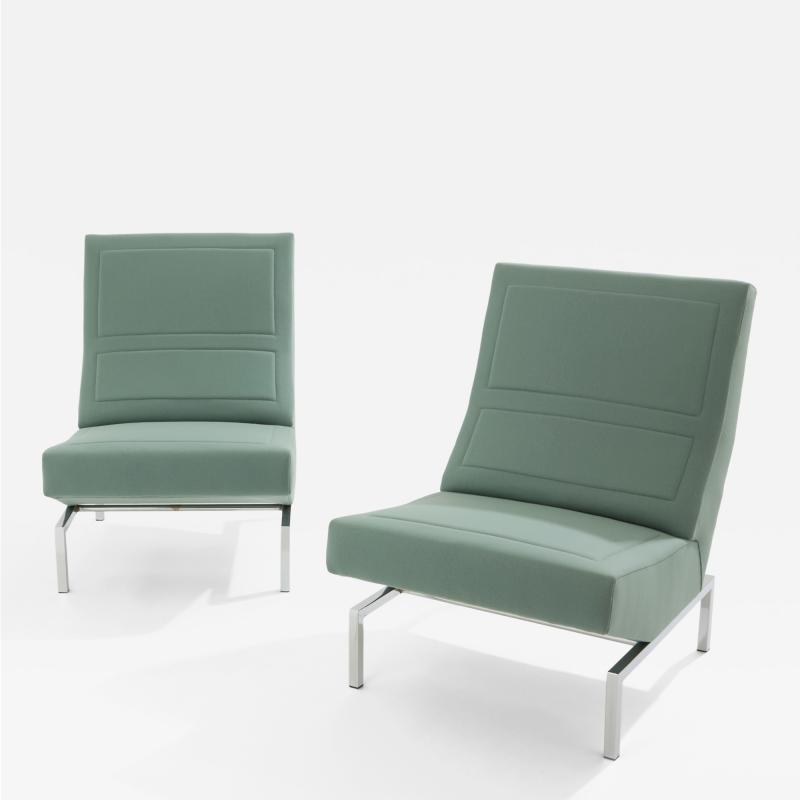 Pierre Paulin Pierre Paulin pair of CM236 armchairs chrome satin wool velvet 1960