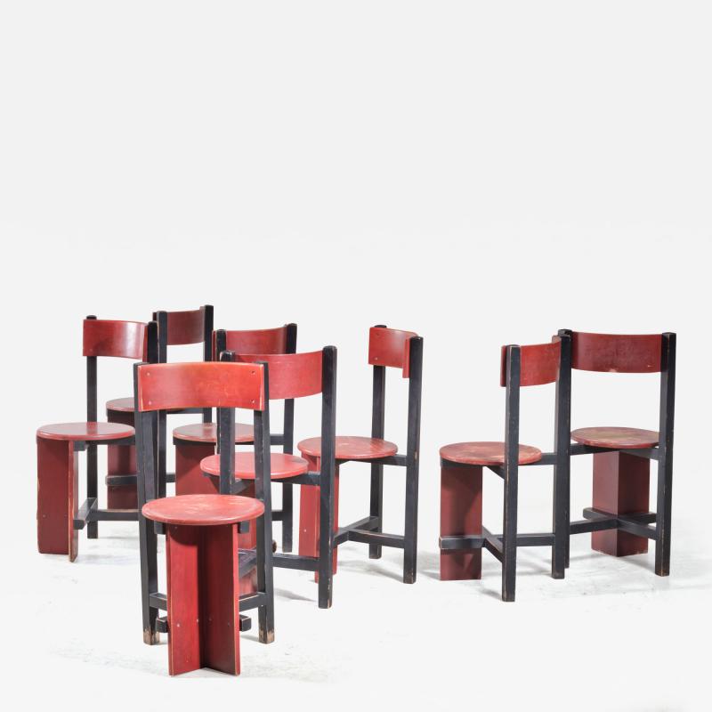 Piet Blom Set of 8 4 pairs Bastille chairs by Piet Blom Dutch