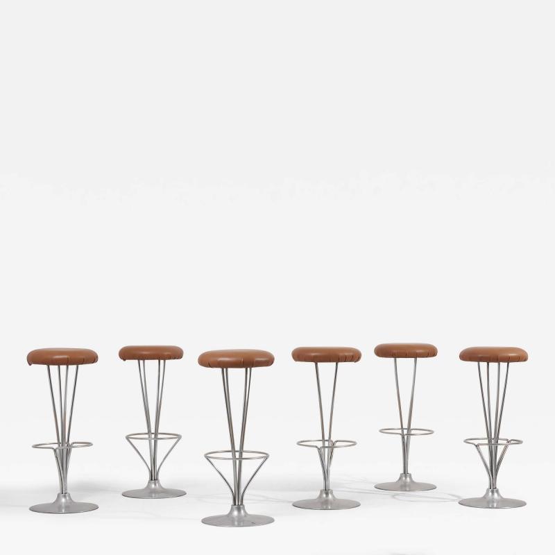 Piet Hein Set of 6 Piet Hein Bar Stools for Fritz Hansen Denmark 1990s