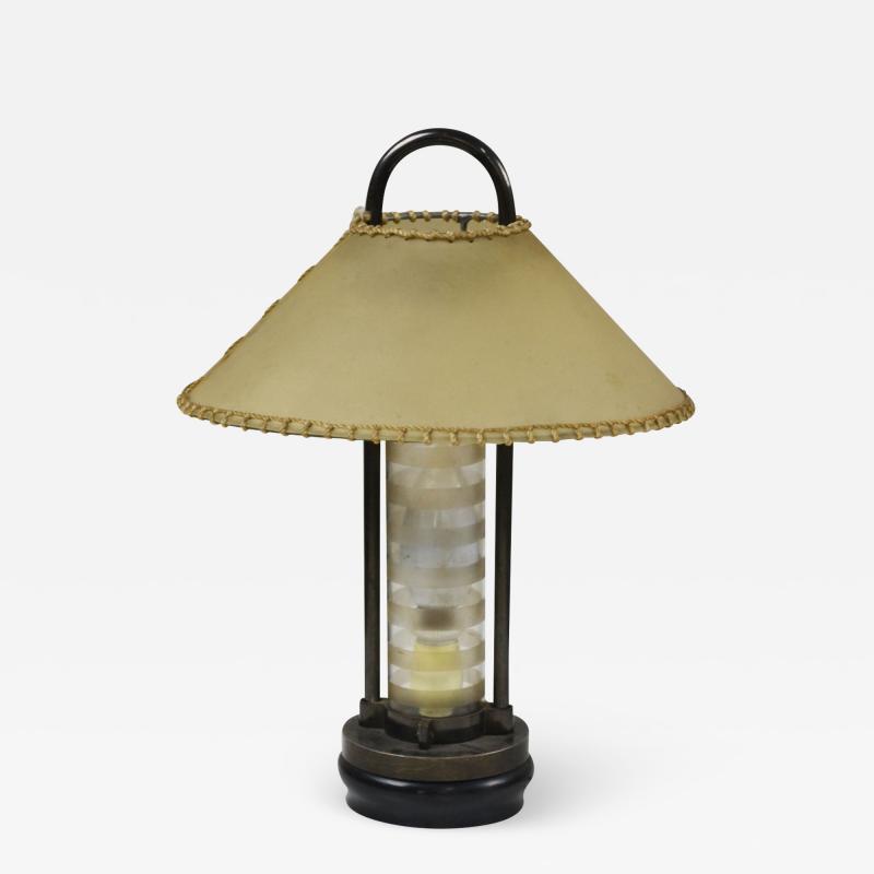 Pietro Chiesa 20th Century Pietro Chiesa Table Lamp for Fontana Arte in Metal and Crystal