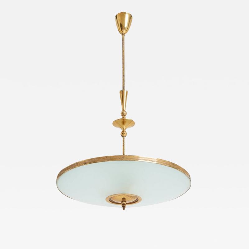 Pietro Chiesa Brass and Glass Ceiling Light by Pietro Chiesa