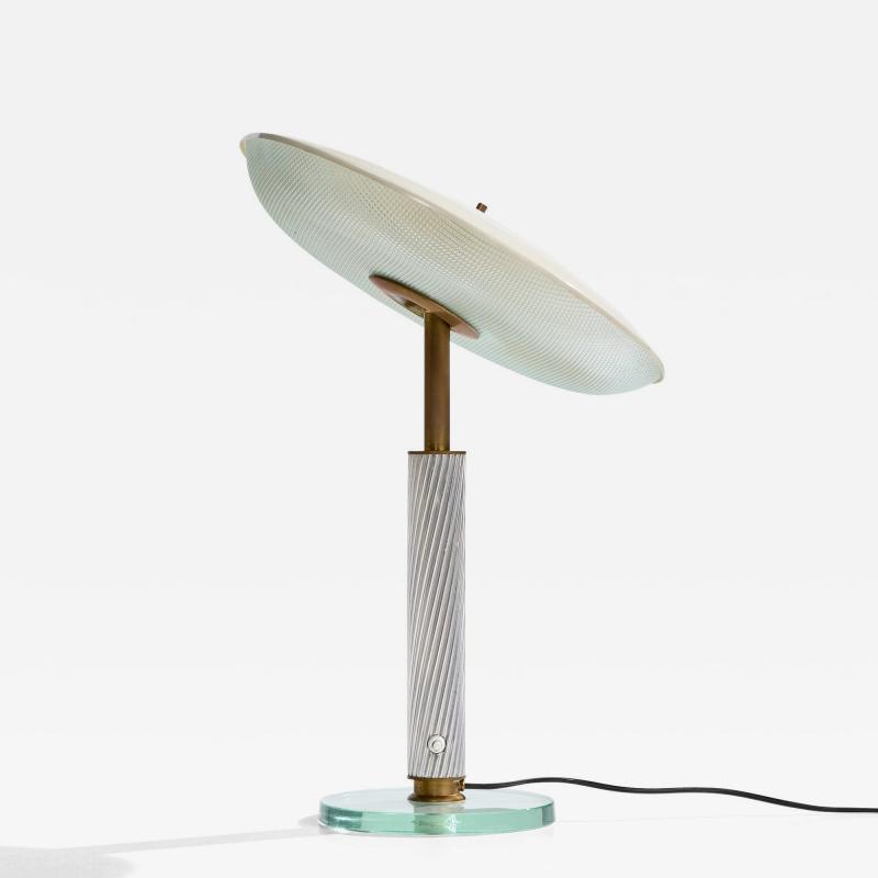 Pietro Chiesa Table Lamp with Brass Glass Acrylic and Aluminum Italy