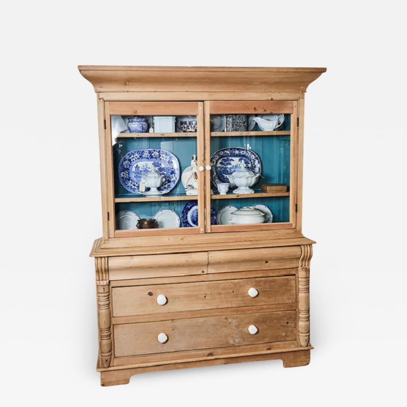 Pine Cabinet w blue interior