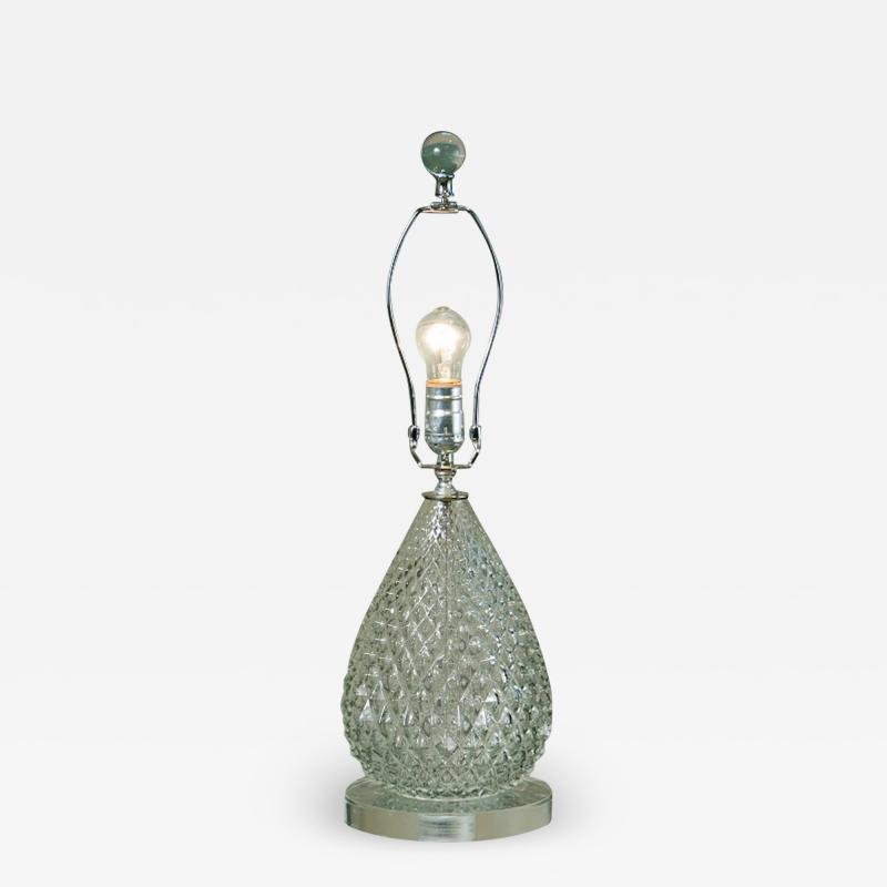 Pineapple Cut Glass Table Lamp from Austria