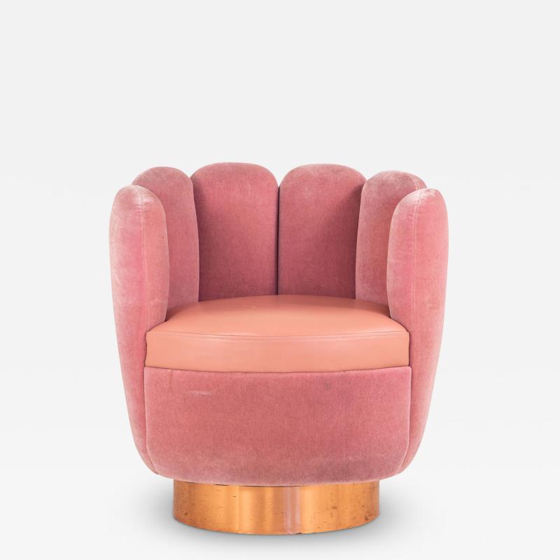 Pink Mohair and Leather Swivel Chair Sketch Restaurant London 2014