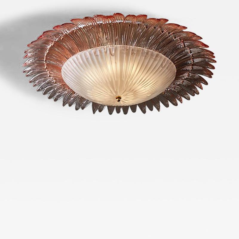 Pink Murano Glass Flush Mount