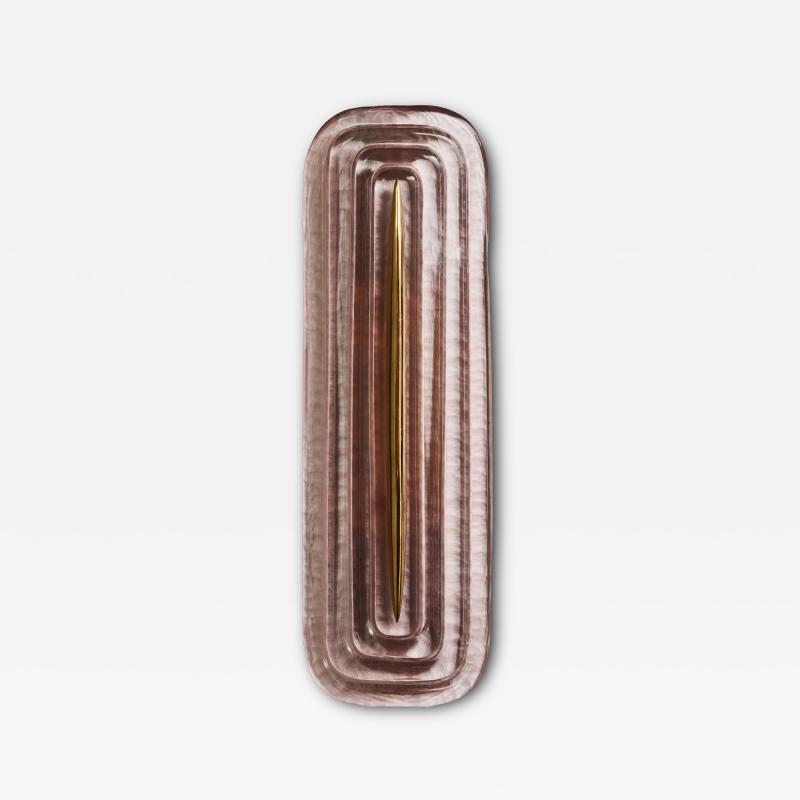 Pink Murano with Brass Accents Wall Sconces