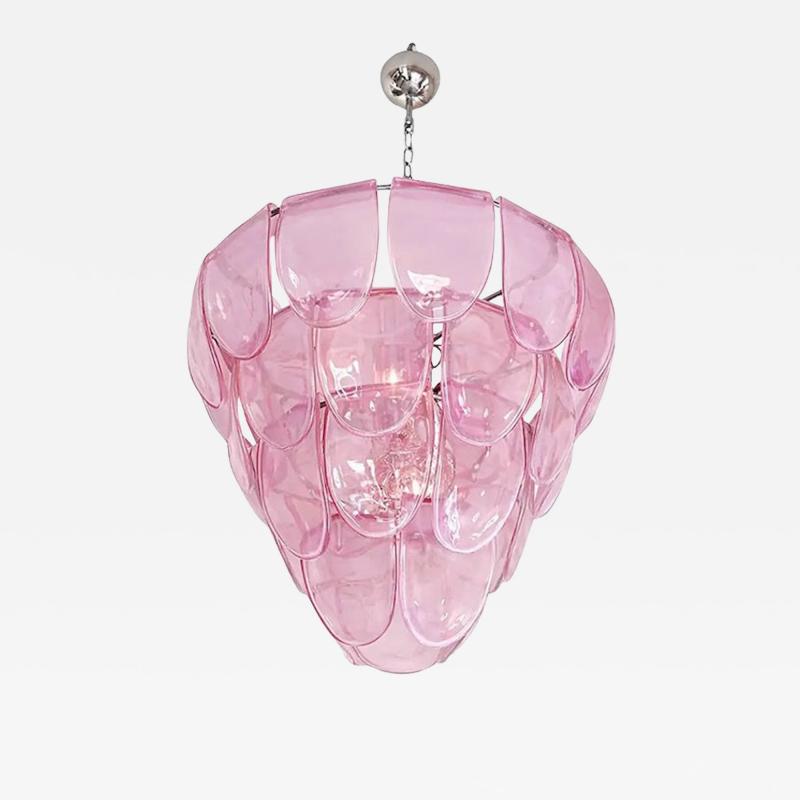 Pink Petals Murano Glass Chandelier Contemporary Italian