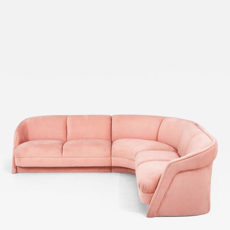 Pink Postmodern Sectional Sofa by Milo Baughman for Thayer Coggin 1980