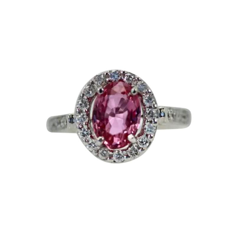 Pink Sapphire and Diamond Ring