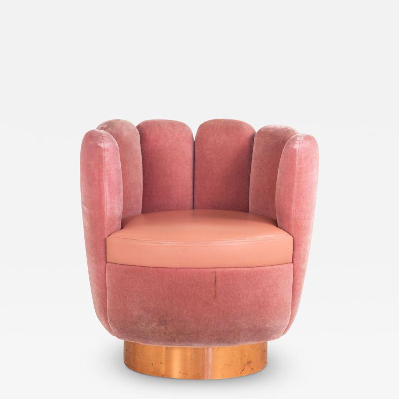 Pink Velvet and Leather Swivel Chair Sketch Restaurant London 2014