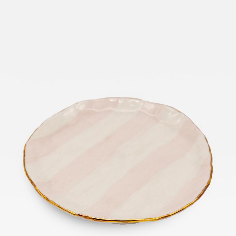 Pink and white Petit dish with gilding