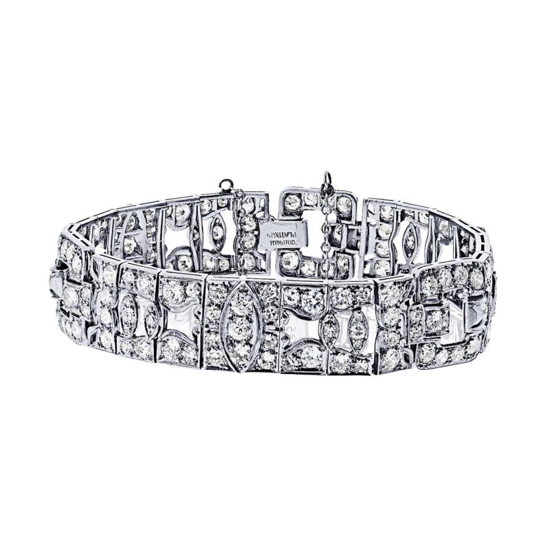 Platinum 10 00cttw Vintage Diamond Bracelet