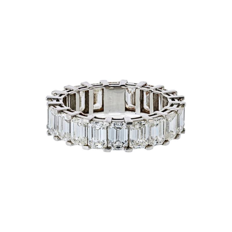 Platinum 6 60cttw Emerald Cut Diamond Eternity Band
