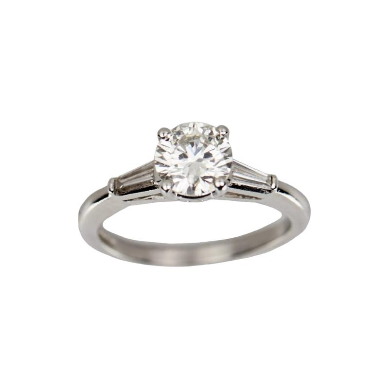 Platinum And Diamond Ring Of Classic Three Stone Design