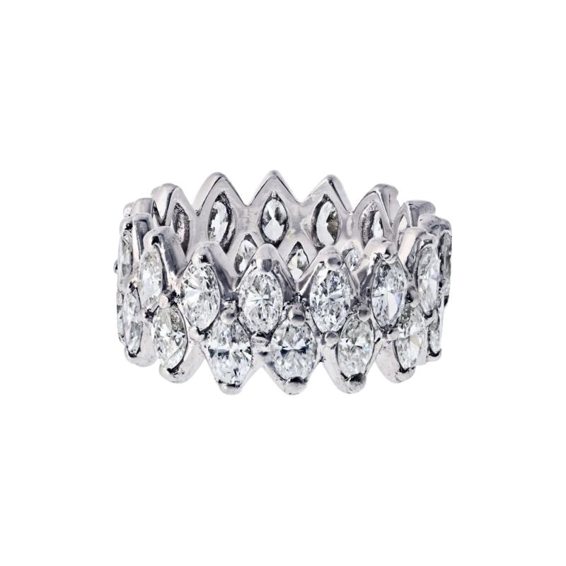 Platinum Marquise Cut 7 50cttw Diamond Eternity Band