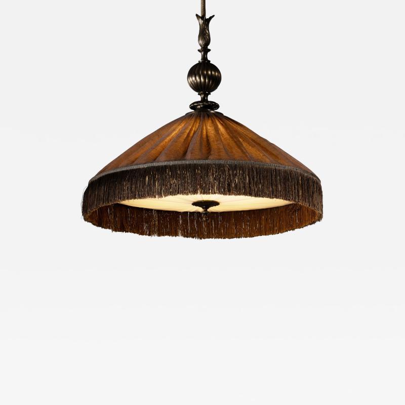 Pleated fabric pendant
