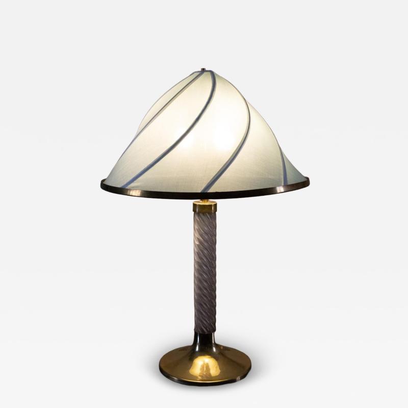 Plexiglass and Brass Table Lamp 1980s