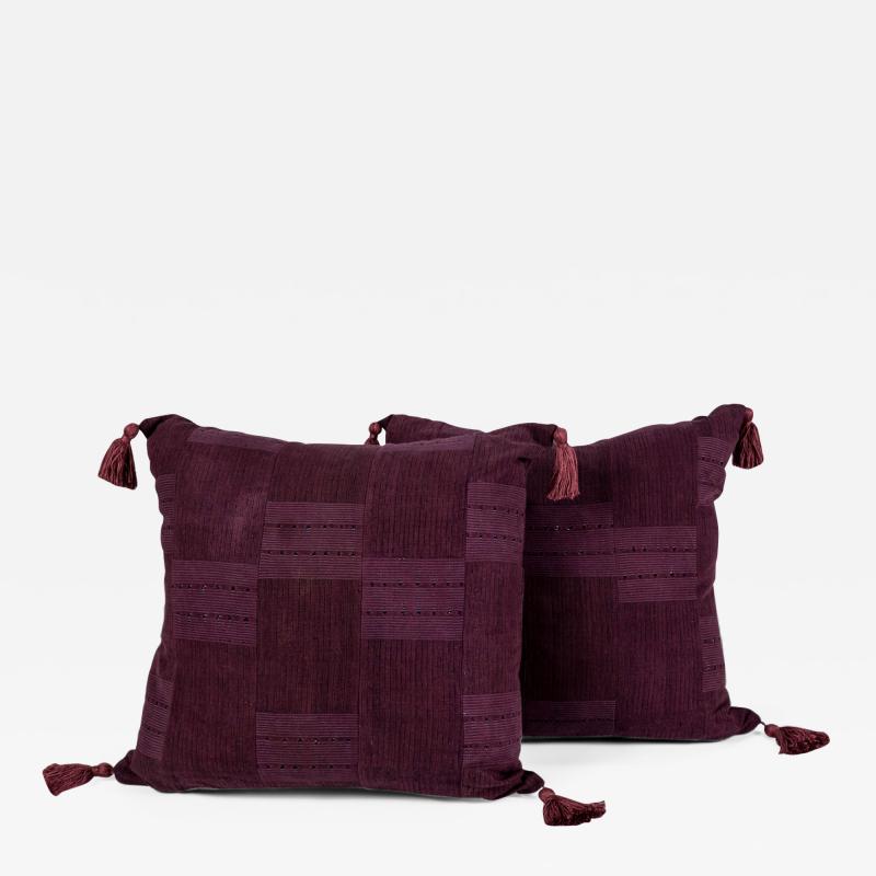 Plum Color Cushions with Tassels