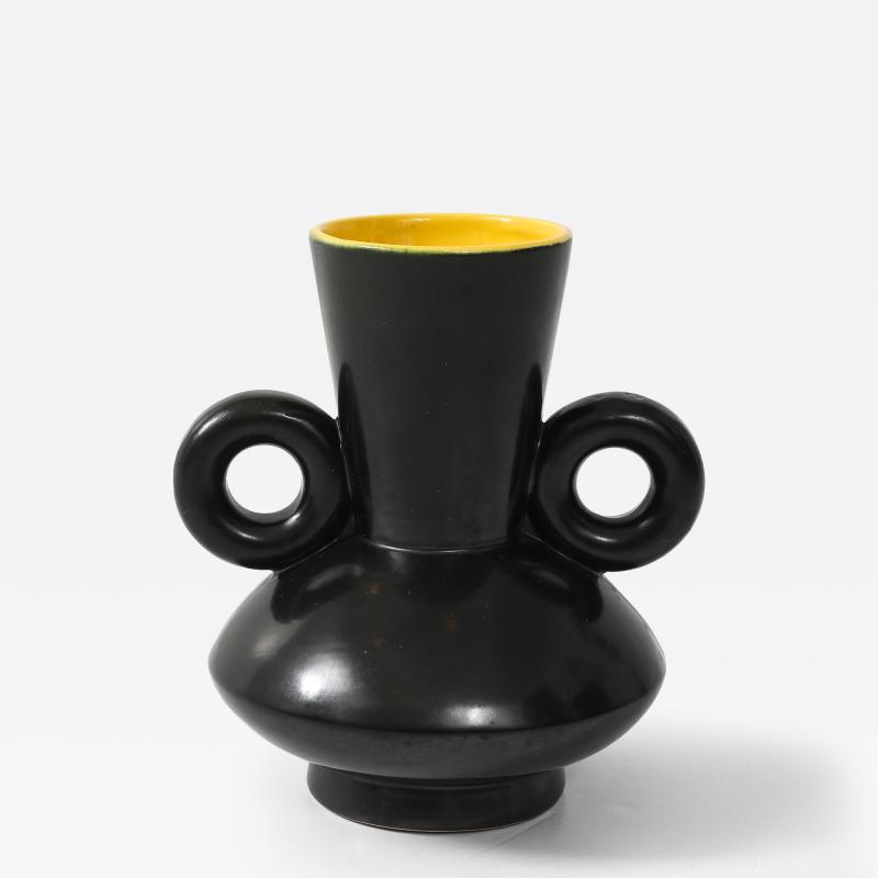 Poet Laval Matte Black Glazed Ceramic Vase