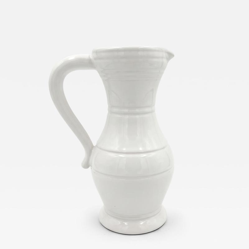 Pol Chambost Pol Chambost White Glazed Bourgogne Ceramic Pitcher c 1950