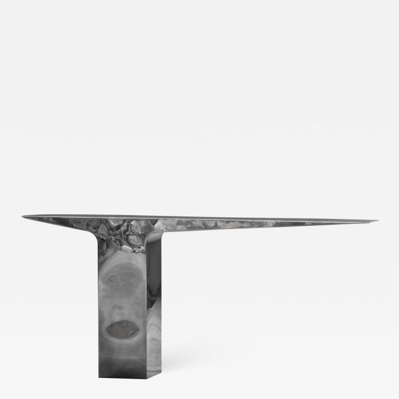 Pol Quadens Blade Console by Pol Quadens in stainless steel 2014
