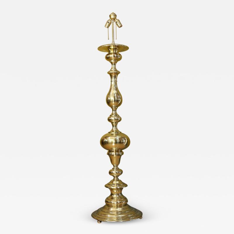 Polished Brass Georgian Style Floor Lamp