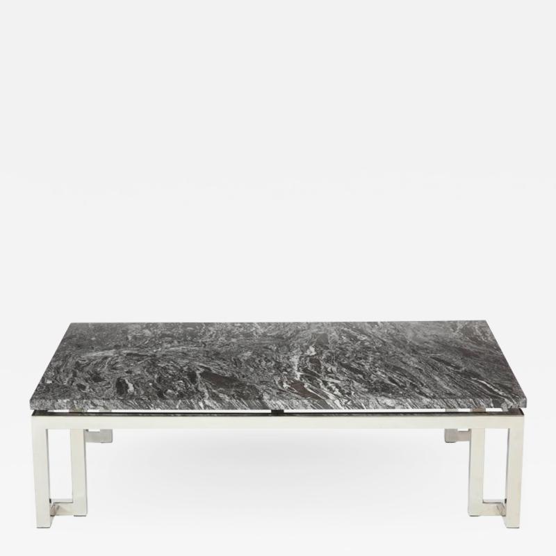 Polished Chrome Greek Key Coffee Table 