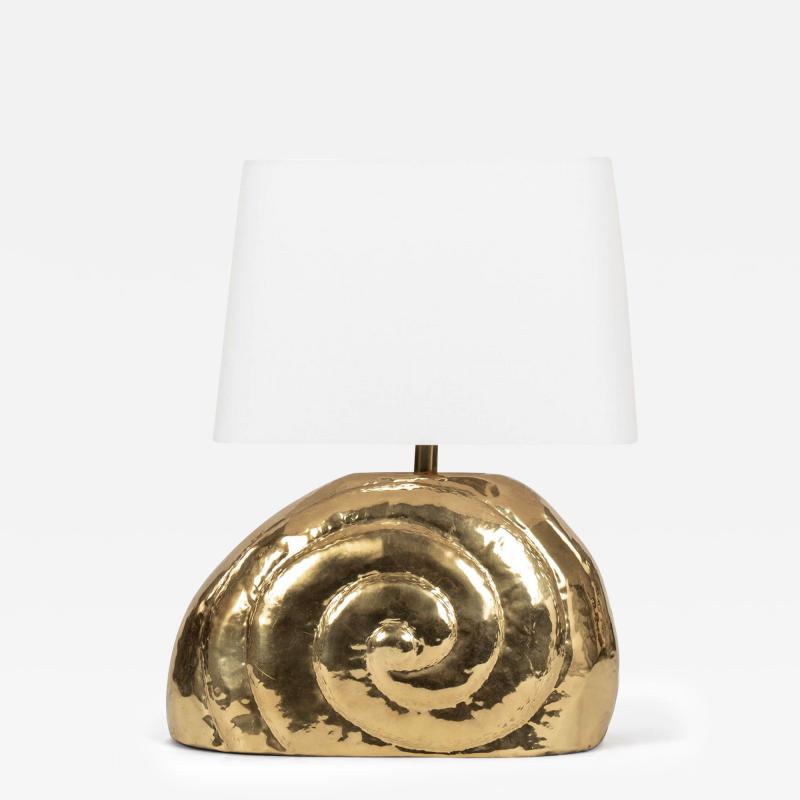 Polished Gilt Brass Nautilus Lamp